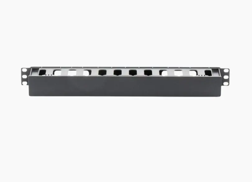 Organizador de Cables Horizontal de 1U para Rack de 19", Fabricado en Polímero Resistente a Deformaciones y Rayones