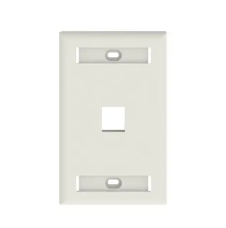 [NK1FWHY] Placa de Pared Vertical, Salida Para 1 Puerto Keystone, Con Espacios Para Etiquetas, Color Blanco