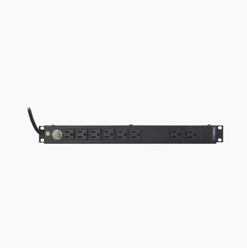 Tomacorriente Horizontal (PDU) de 8 Contactos (NEMA 5-15R) Rack 19" 1UR. Voltaje Entrada/Salida: 120Vca/15A